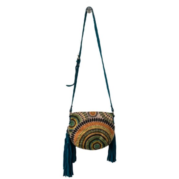 Boho / Hippie Carpet Tassel Crossbody Bag - Picture 3 of 7